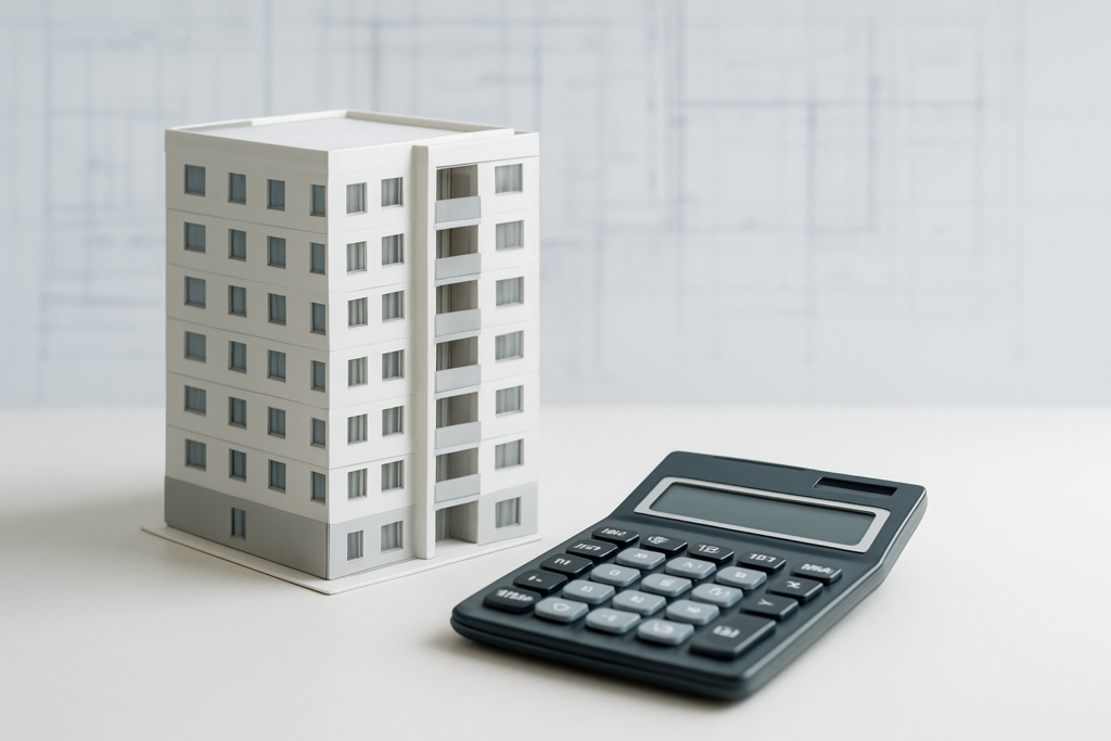 不動産 - architectural model of an apartment building