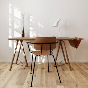 Wood desk chair set