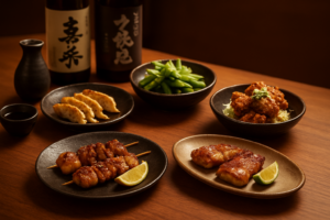 歓迎会 - assortment of delicious Japanese izakaya dishes