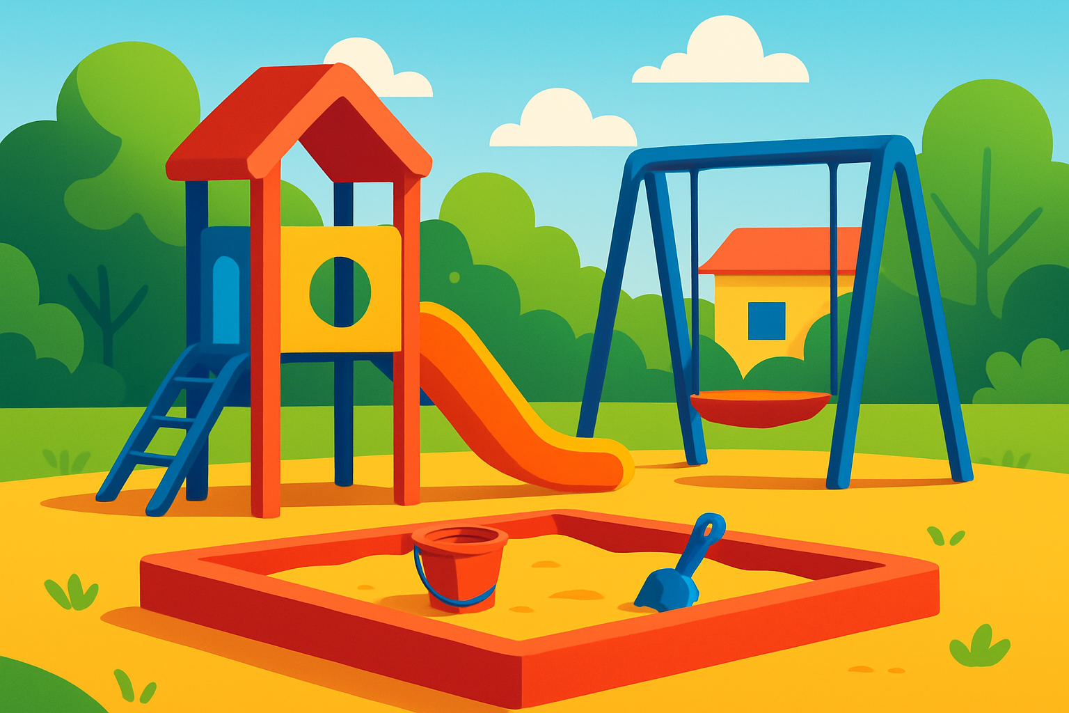 幼稚園 - colorful children's playground equipment