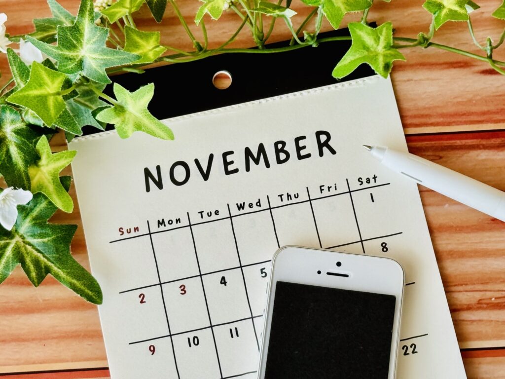 スマートフォンとカレンダー