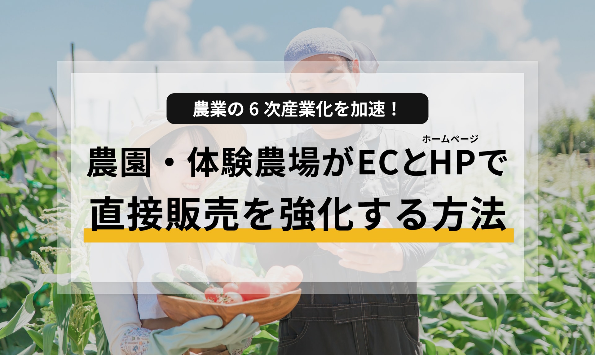 農業の6次産業化を加速！農園・体験農場がECとホームページで直接販売を強化する方法