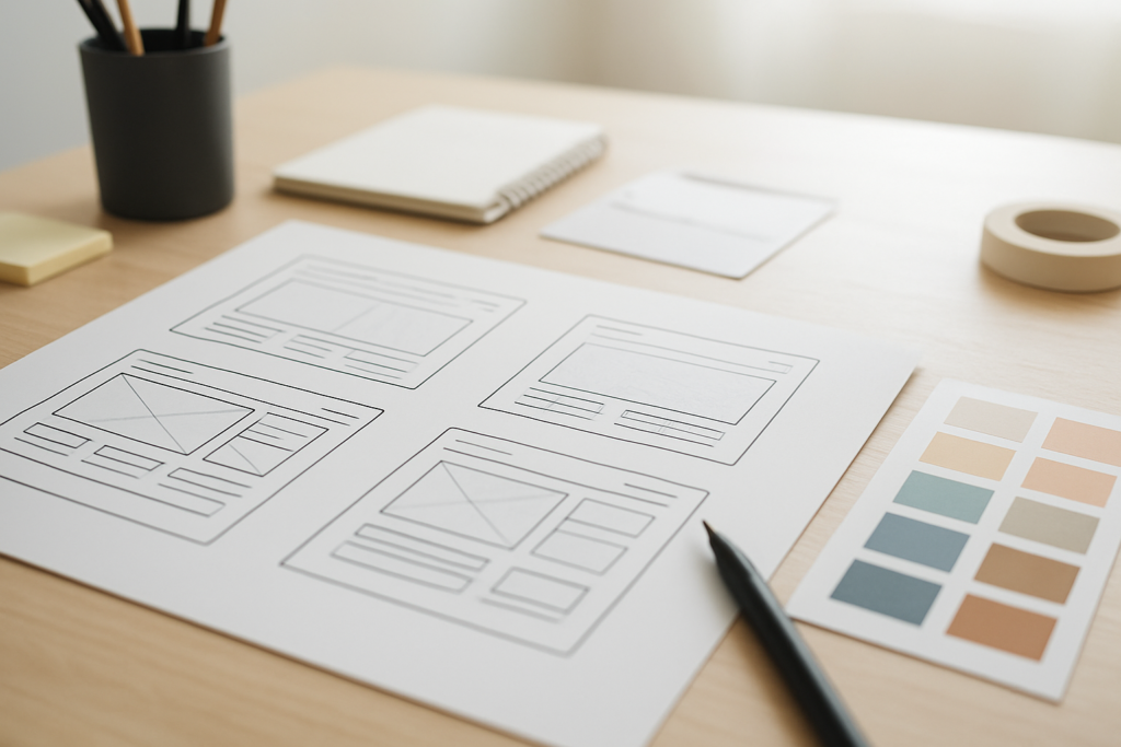 コーポレートサイト デザイン 伝え方 会社 - website wireframe sketches
