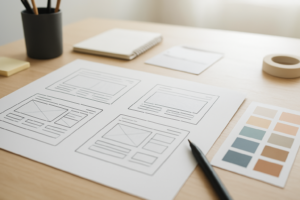 コーポレートサイト デザイン 伝え方 会社 - website wireframe sketches